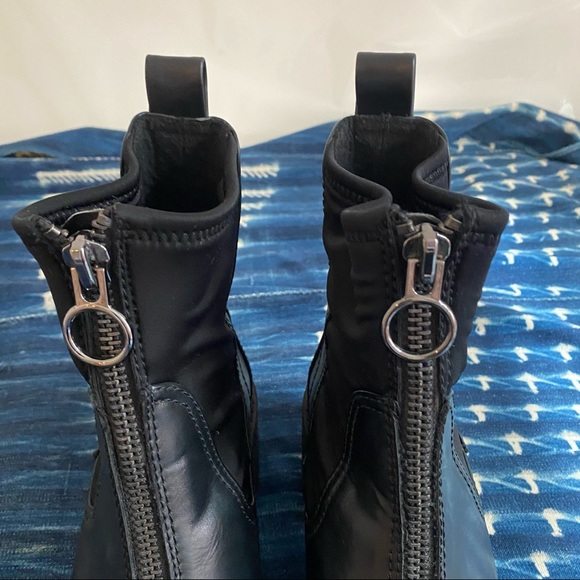 Zara Leather & Rubber Zip Ankle Boots - Picture 4 of 6